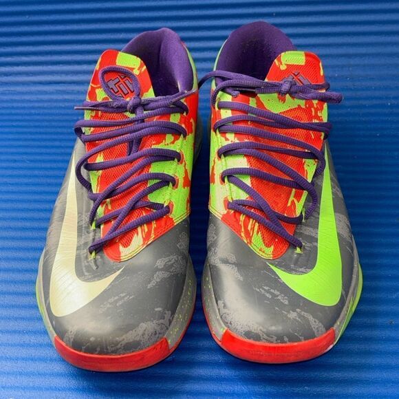 Size 11.5- Nike Kevin Durant VI 6 Energy Shoes Grey Electric Green 599424-008 main image 8